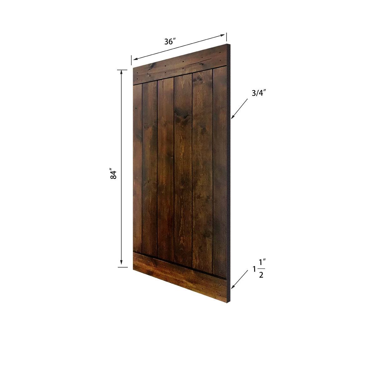 Paneled Manufactured Wood Barn Door with Installation Hardware Kit W833