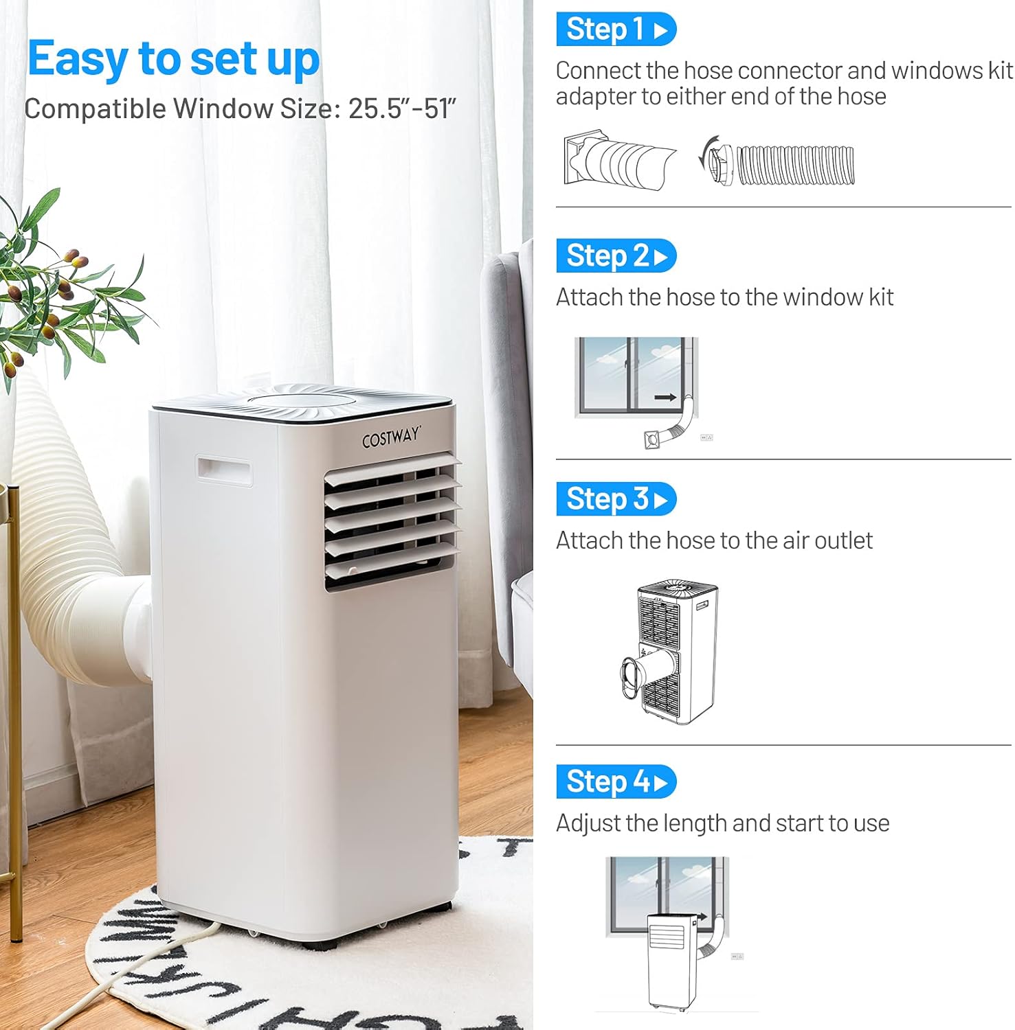 Portable Air Conditioner 10000BTU (SACC 7000 BTU) with Remote Control X96859