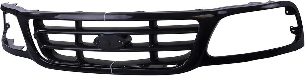 Front Grille Grill Assembly With Cross Bar Insert Compatible With Ford F150 1999-2003 F250 1999 F150 Heritage 2004 Pickup Truck D92417
