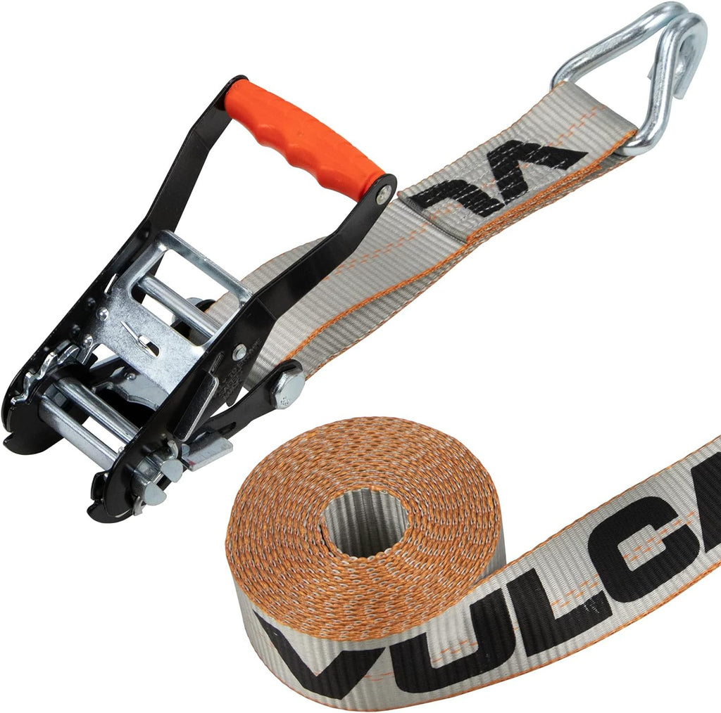 Ratchet Strap with Wire Hooks, 2 Inch x 15 Foot, 4 Pack, 3,300 Pound Safe Working Load E53687