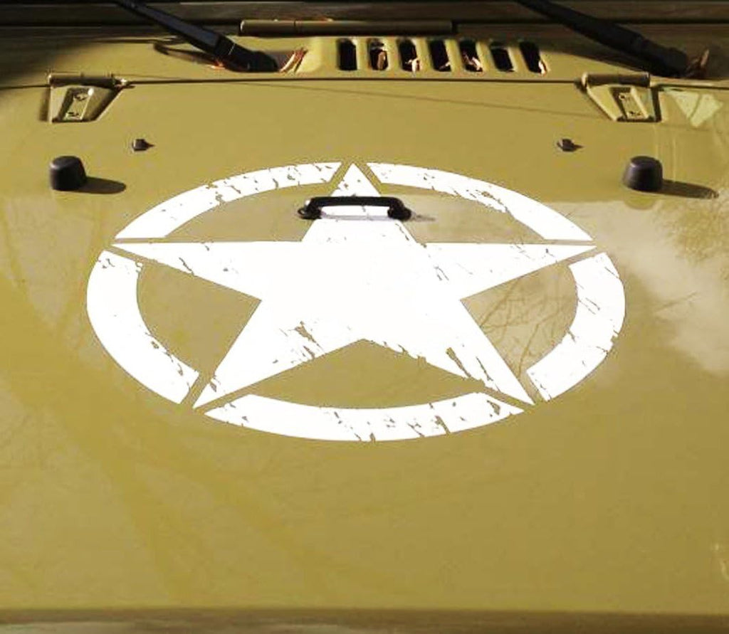 Matte White Vinyl Star Hood Decal Y9884