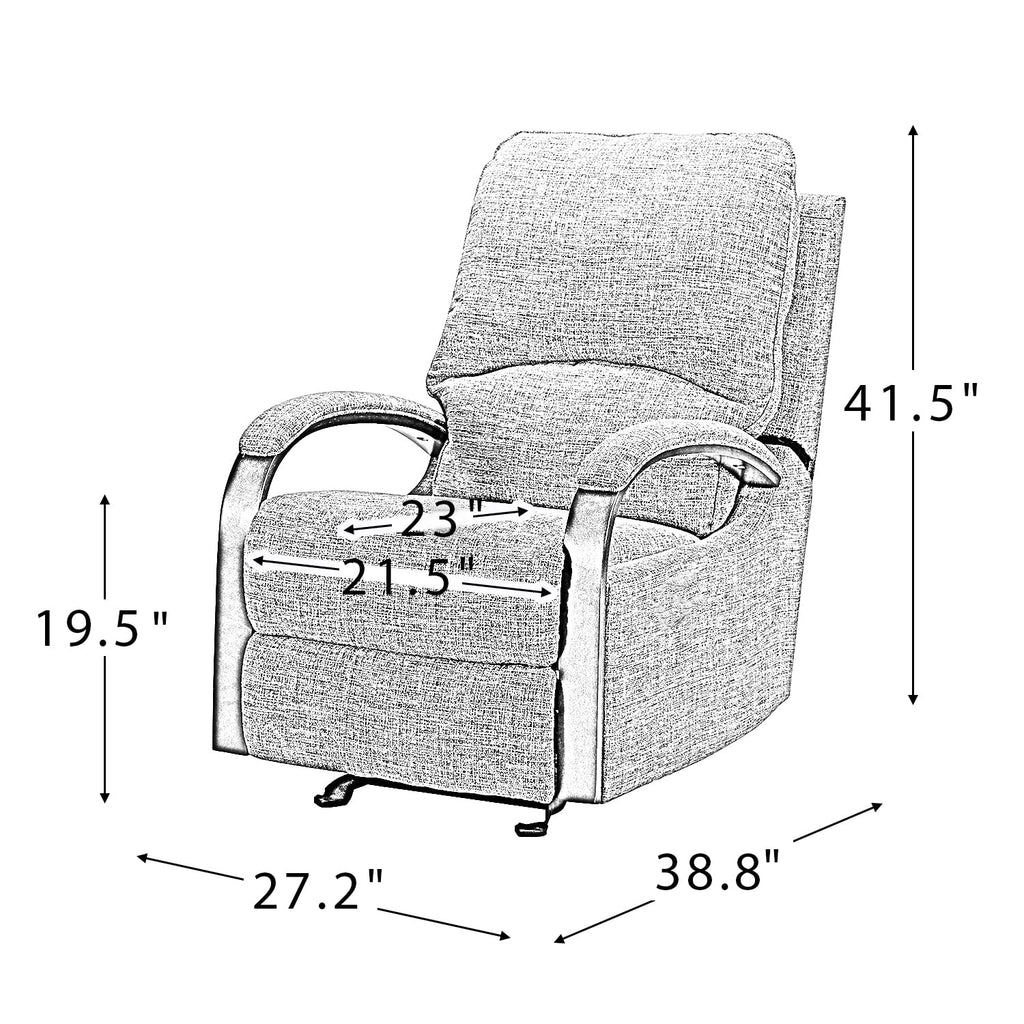 Sage Upholstered Rocking Recliner Chair with Metal Base W9896