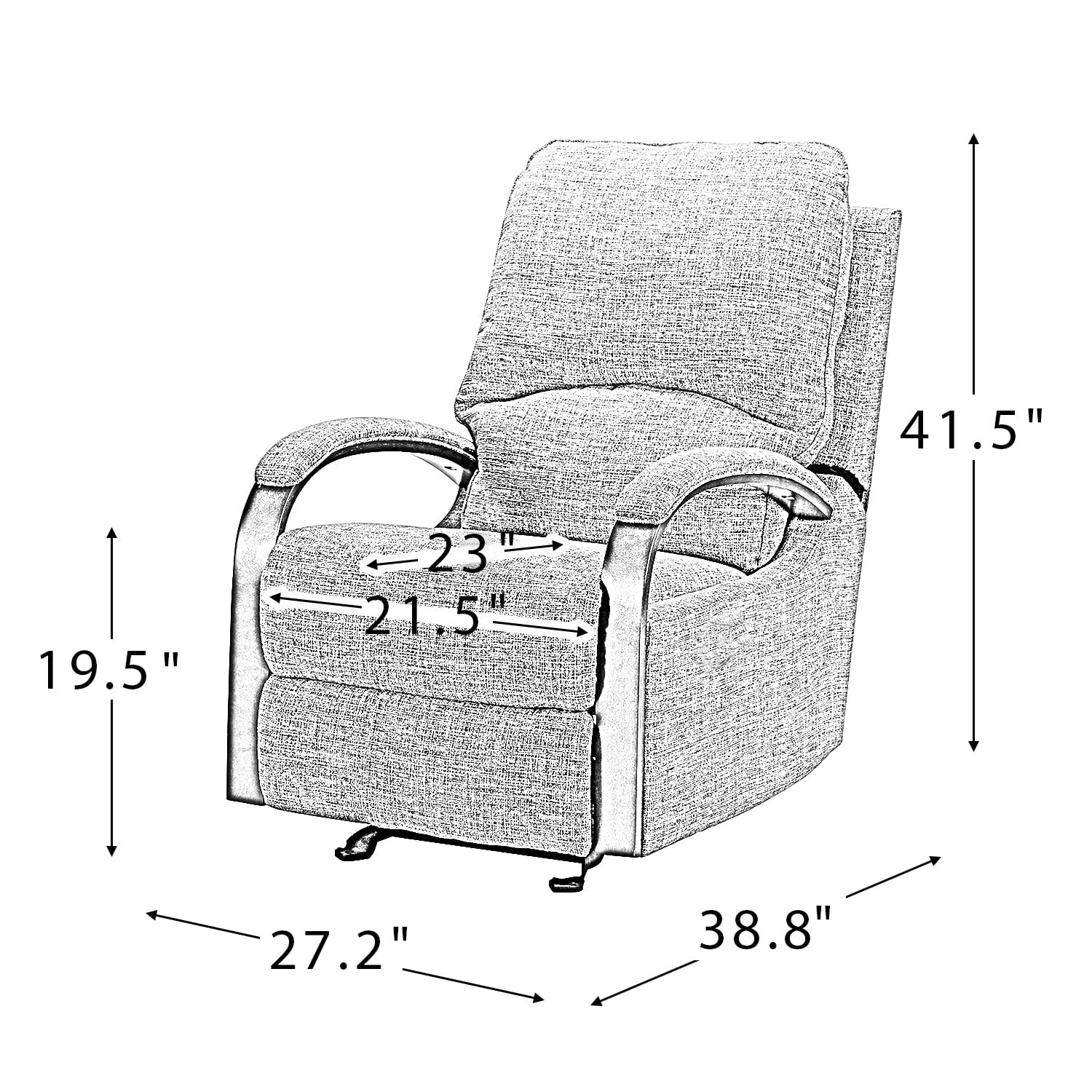 Sage Upholstered Rocking Recliner Chair with Metal Base W9896