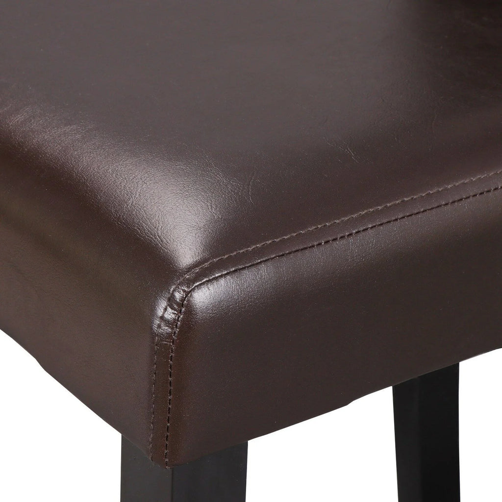 Brown Leather Backrest Dining Parson Chair G554