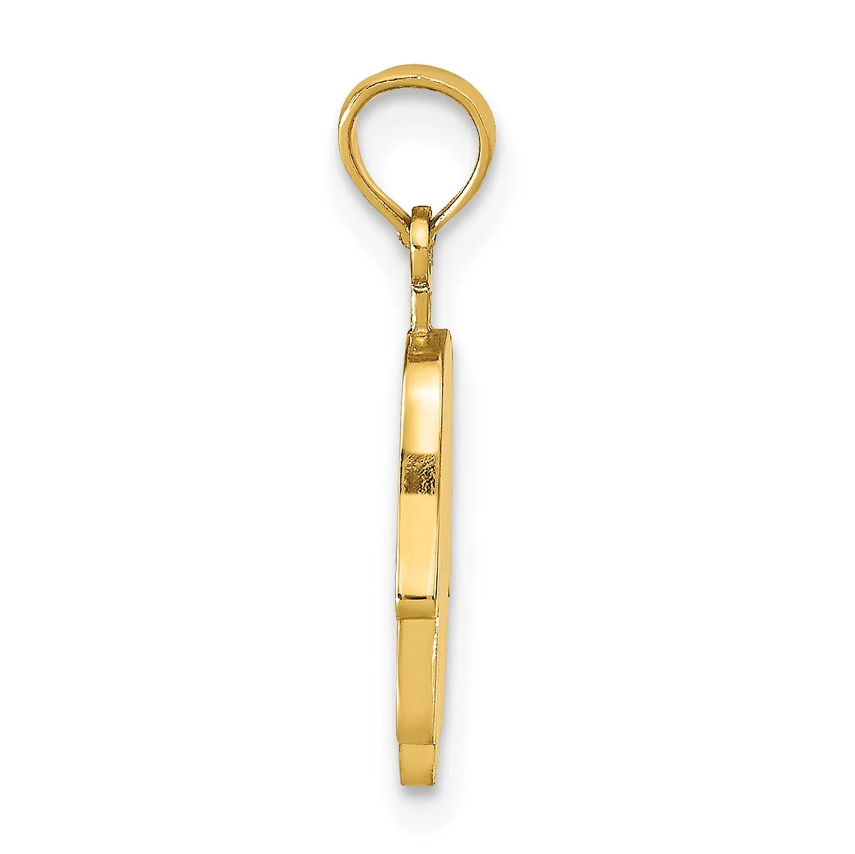 10K Yellow Gold Hamsa Pendant Charm with Rope Chain Necklace 20'' L809
