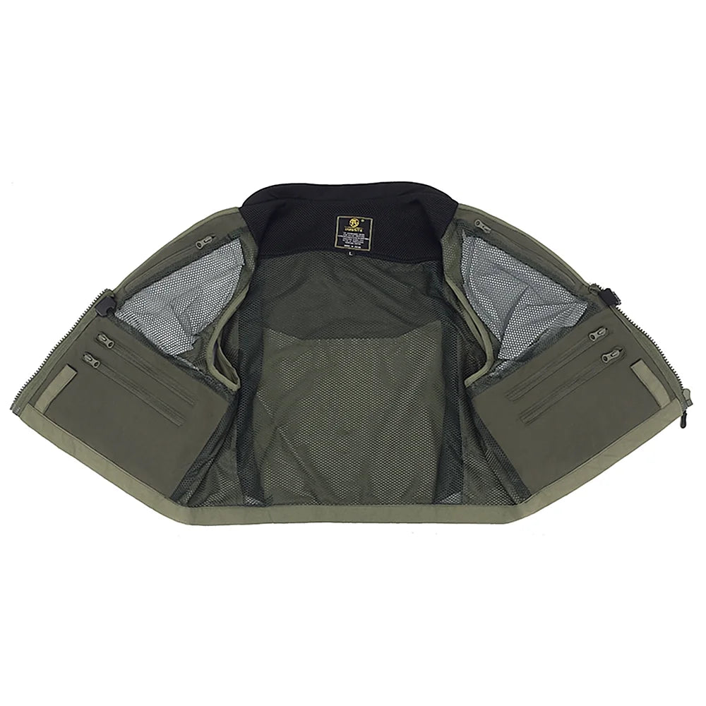 Mesh Fishing Vest Multi-pocket Sleeveless Quick-Dry Waistcoat Z45294