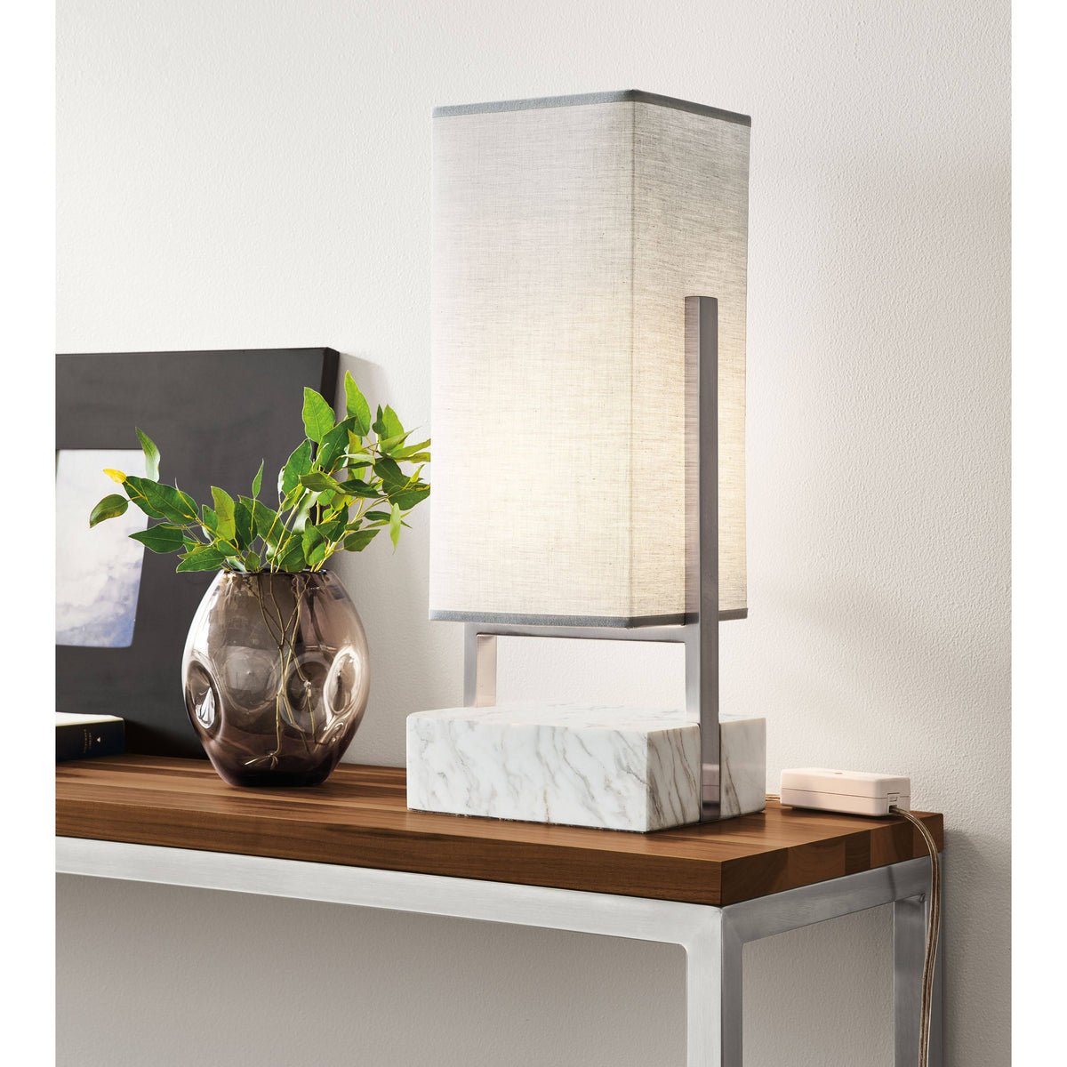 Clear Tempered Glass Console Table with Stainless Steel Frame K29430