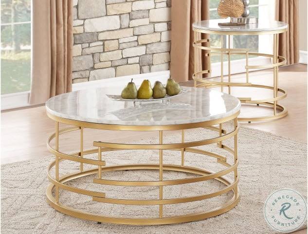 Round Faux Marble Coffee Table N895444