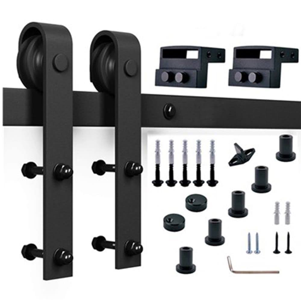 Paneled Manufactured Wood Barn Door with Installation Hardware Kit W833