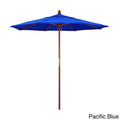 7.5ft Round Wood Umbrella - Pacific Blue H148