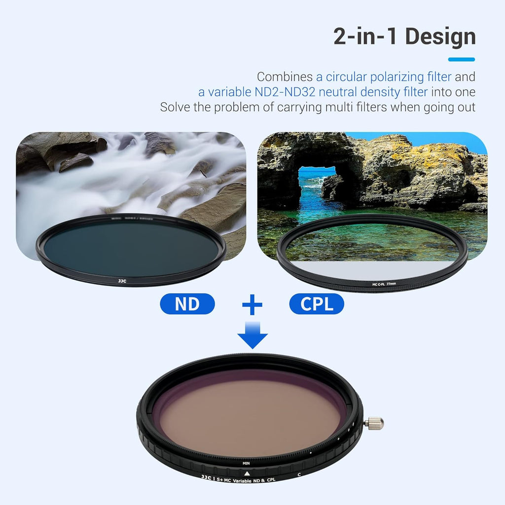 2-in-1 77mm Variable ND Filter & CPL Polarizer Filter H340