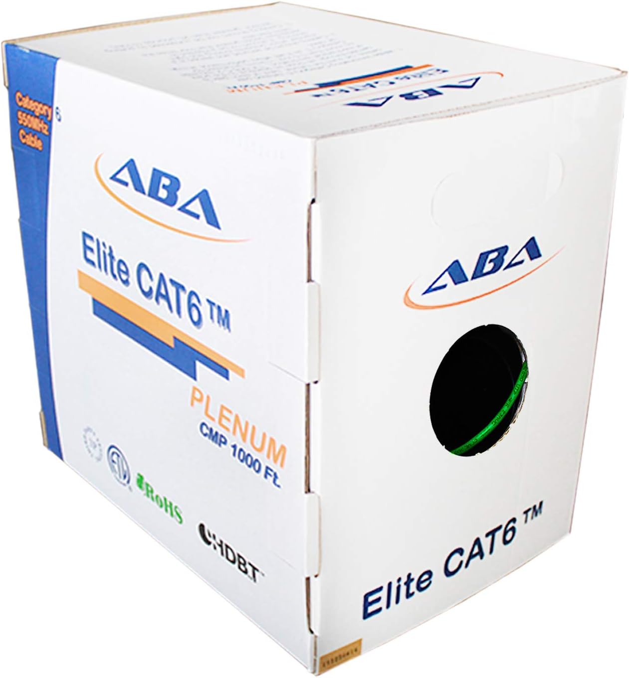 Blue Bulk Ethernet Cable 1000ft UTP 23AWG Solid Pure Bare Copper D3619