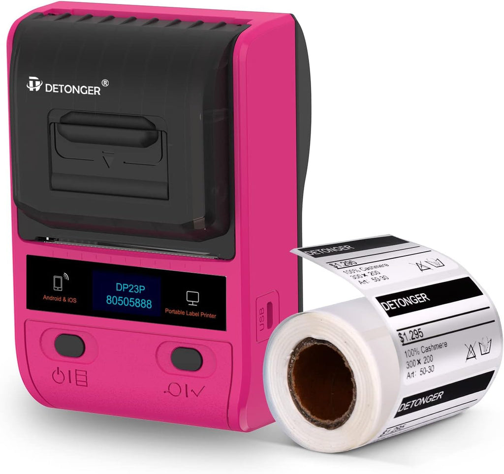 Black Portable Bluetooth Thermal Label Printer with 50x30mm Label N53772