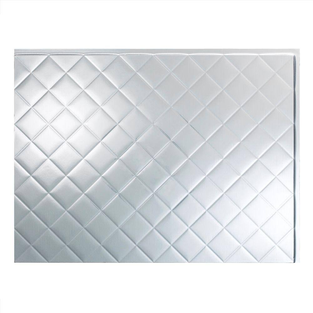 18in x 24in Quilted Brushed Aluminum Backsplash Panel (5 Pack) K4821