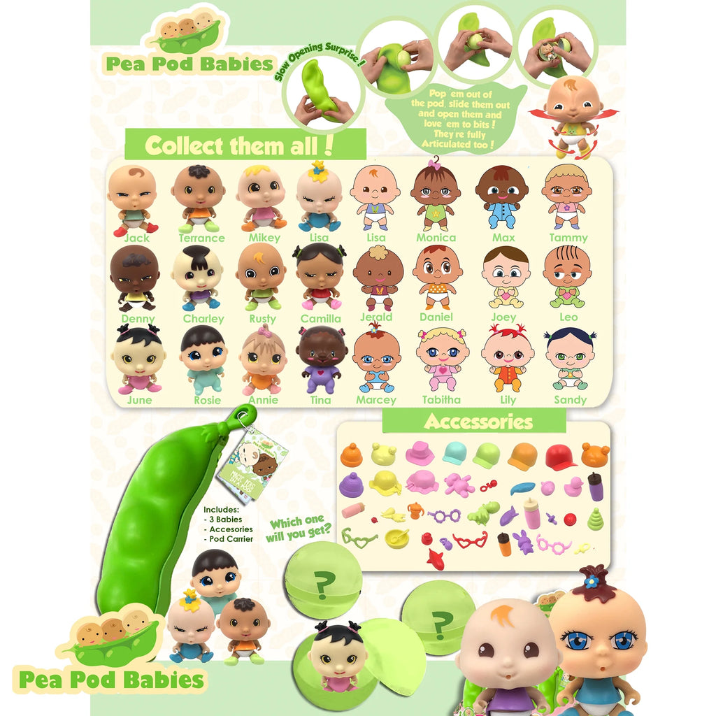 Giant Twenty Five Piece Playset with Mini Baby, Clothing, & Accessories in Soft Pea Pod D7030