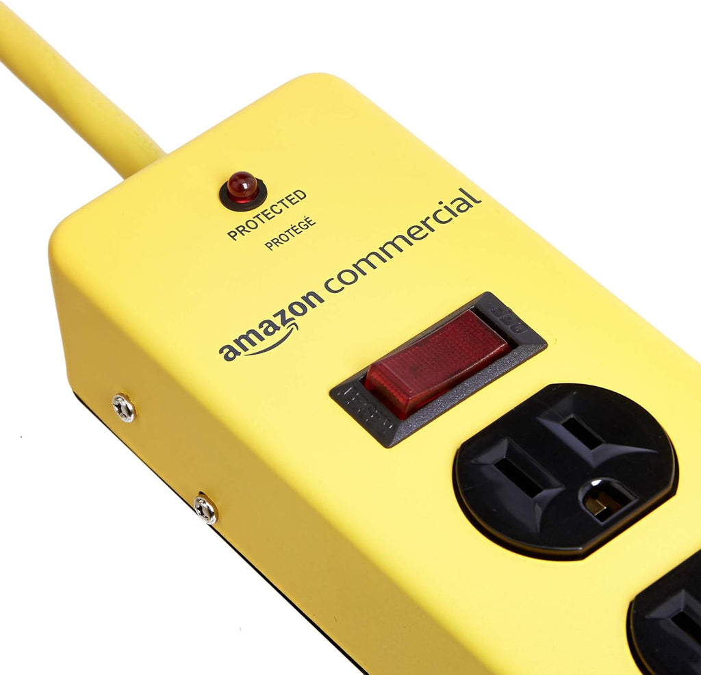 6 PACK Yellow Metal Surge Protector Power Strip R585688