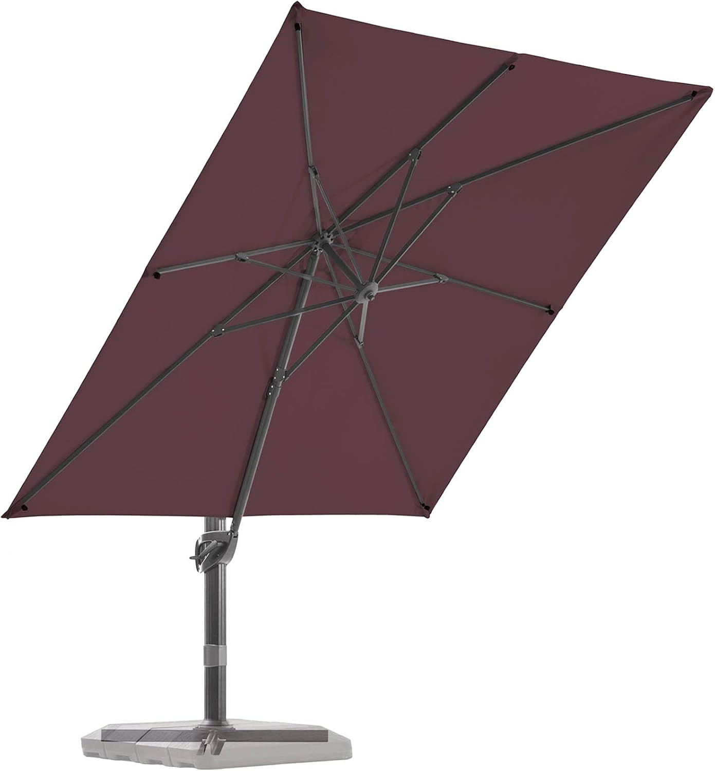 Navy Blue 9x9 FT Square Cantilever Patio Umbrella with Cross Base Y620750