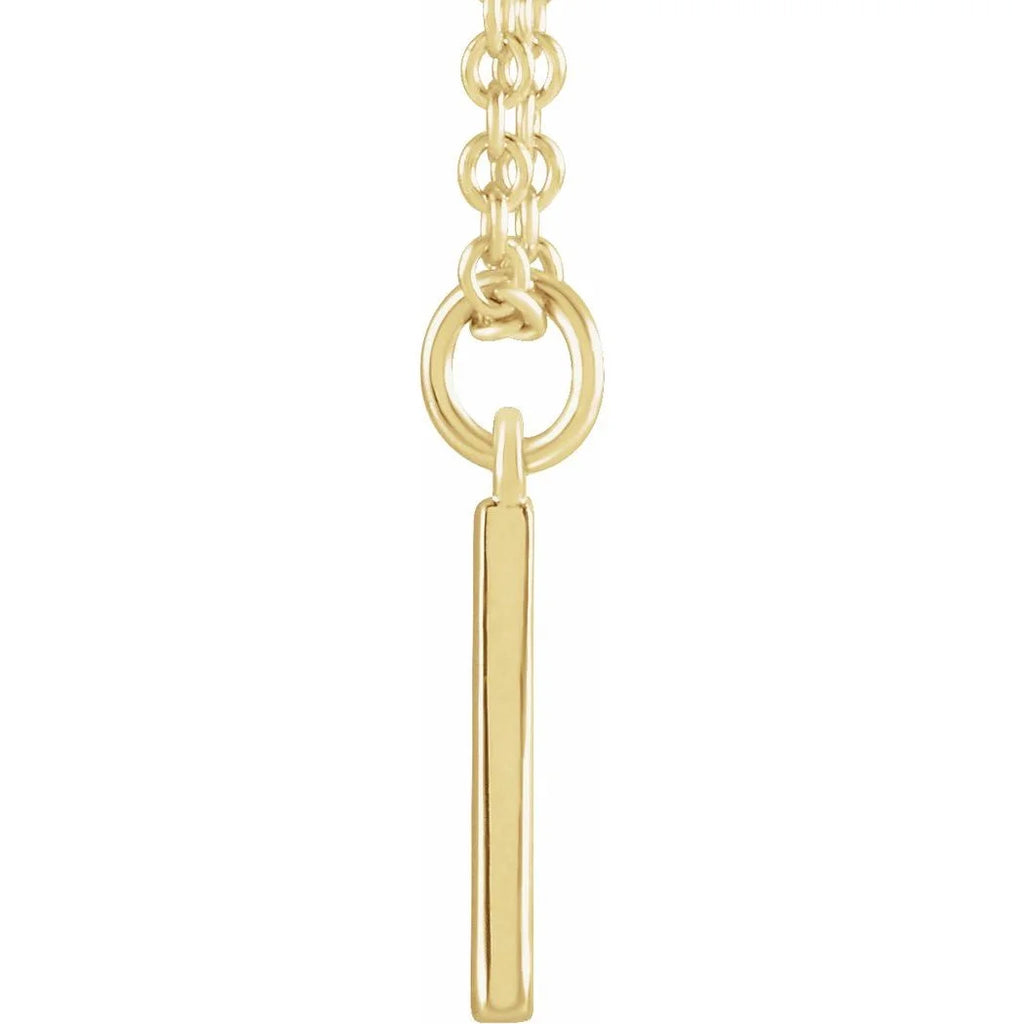 14k Yellow Gold Initial Dangle Necklace Jewelry J61031