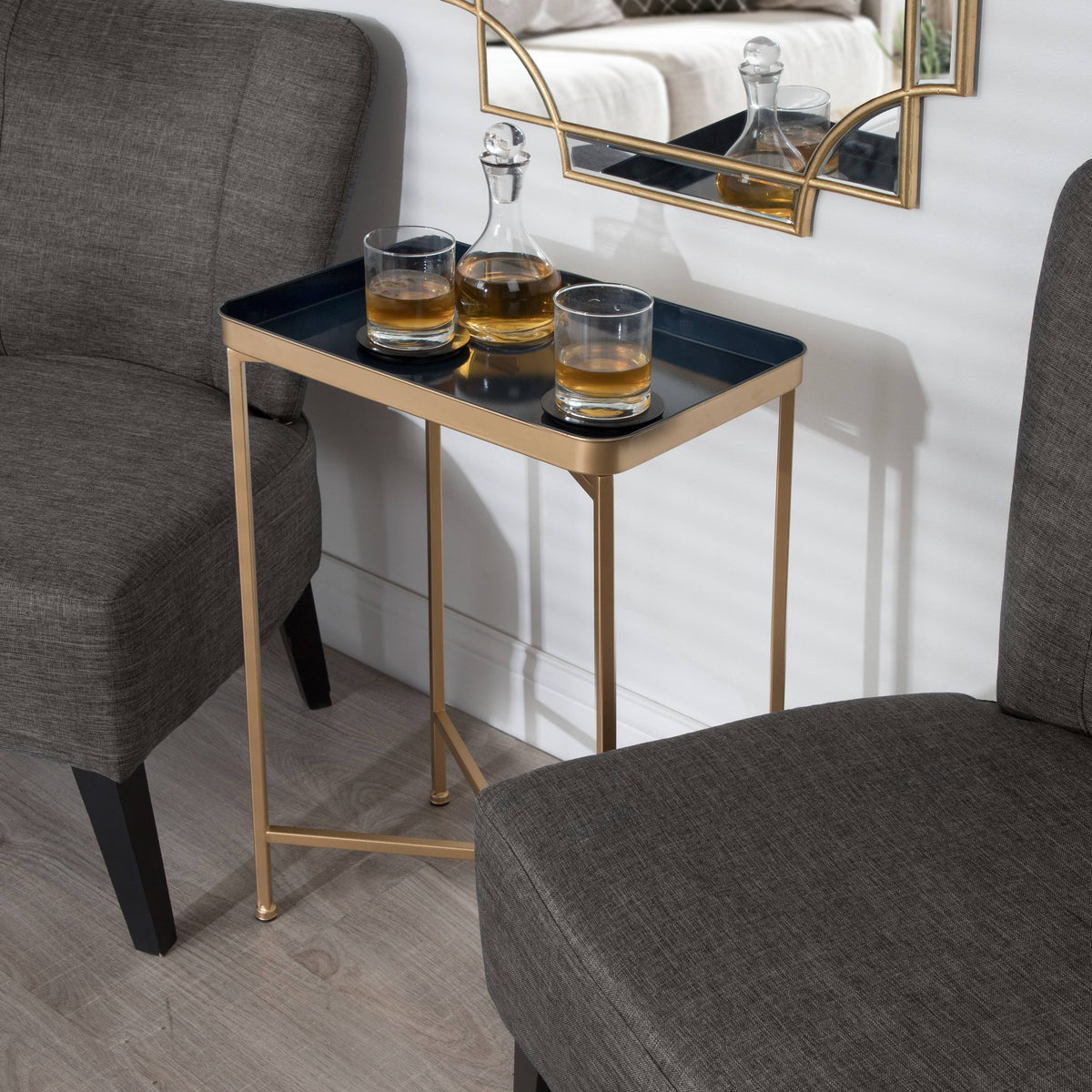 Bronze Metal Accent Table V80393