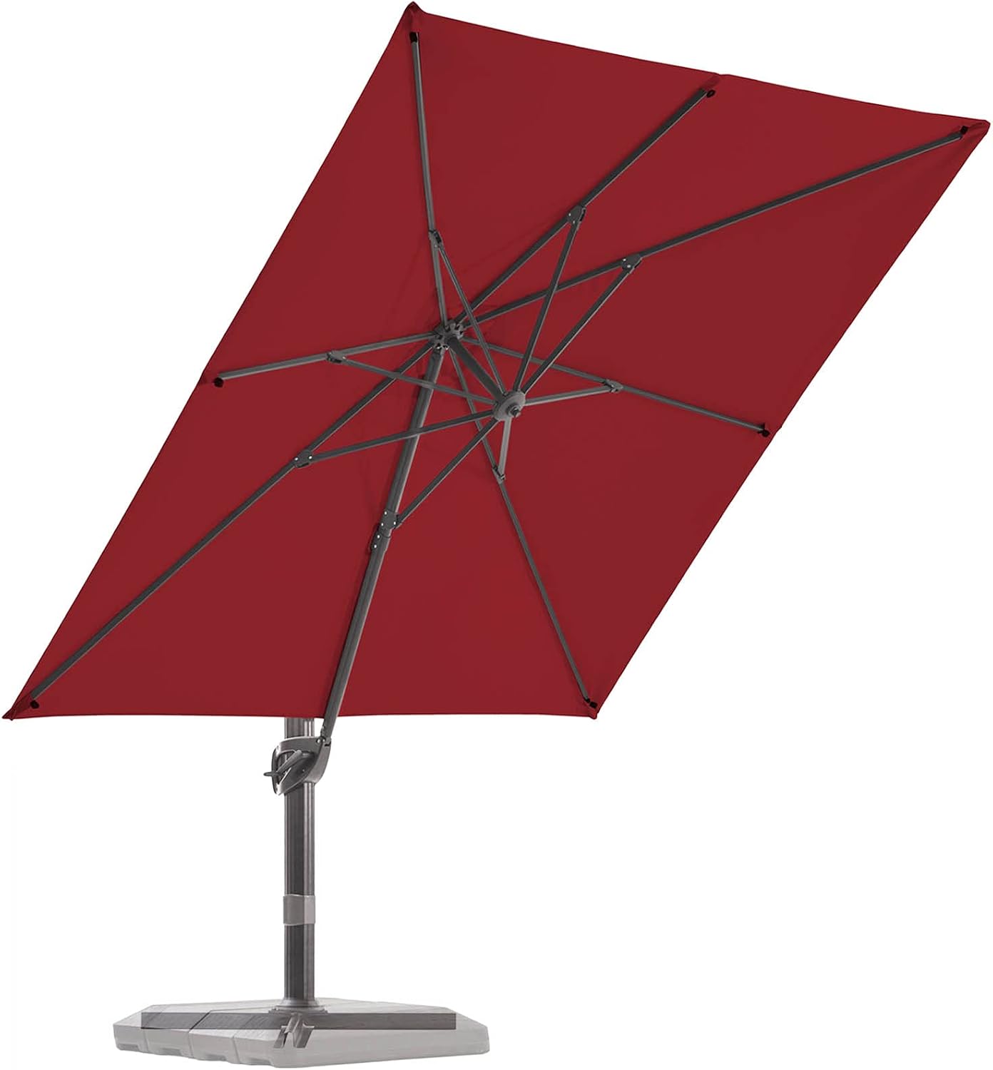 Navy Blue 9x9 FT Square Cantilever Patio Umbrella with Cross Base Y620750