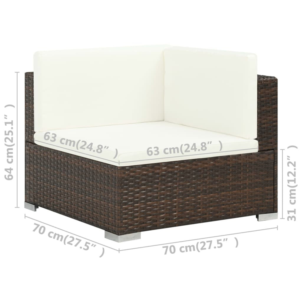 6 Piece White Cushioned Poly Rattan Outdoor Furniture Set G9472
