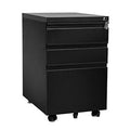 Black 3-Drawer Mobile Vertical Filing Cabinet B77957
