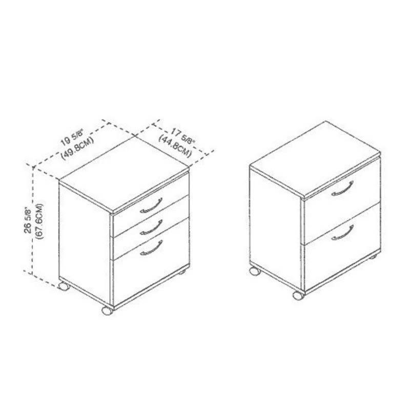 Black 3 Drawer Mobile Filing Cabinet H378
