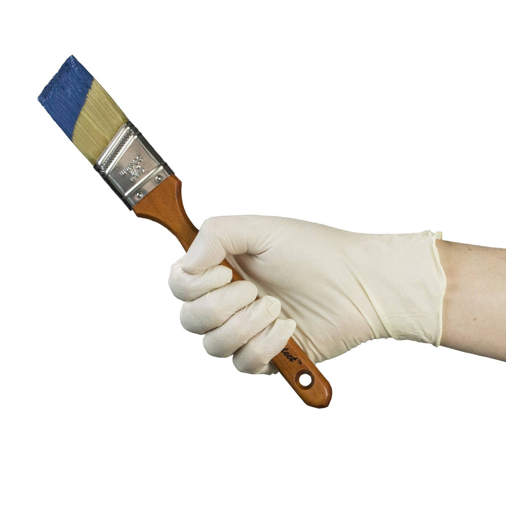 Ivory Latex Industrial Powder Free Disposable Gloves (Case of 1000) - Large U608868