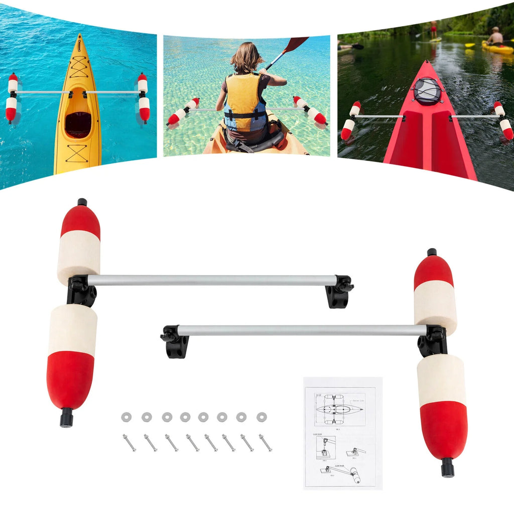 Kayak Canoe PVC Aluminum Stabilizer System Outrigger Arms Fishing Kit Q192534