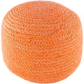Bright Orange Jute Cylinder Pouf T51012