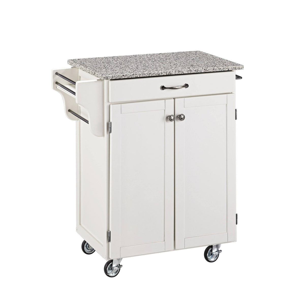 White Kitchen Cart with Granite Top E650879