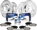 10.83" Front & Rear Drilled Slotted Rotors + Brake Pads 10pc Set T9844