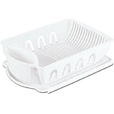 Large Dish Drainer and Drainboard 2 Piece Sink Set White I471415