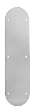 Push Plate Round Ends Satin Chrome Self-Adhesive C221862