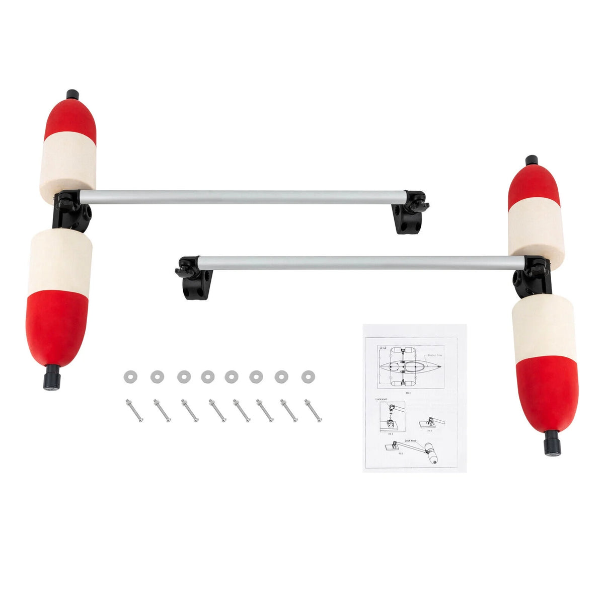 Kayak Canoe PVC Aluminum Stabilizer System Outrigger Arms Fishing Kit Q192534