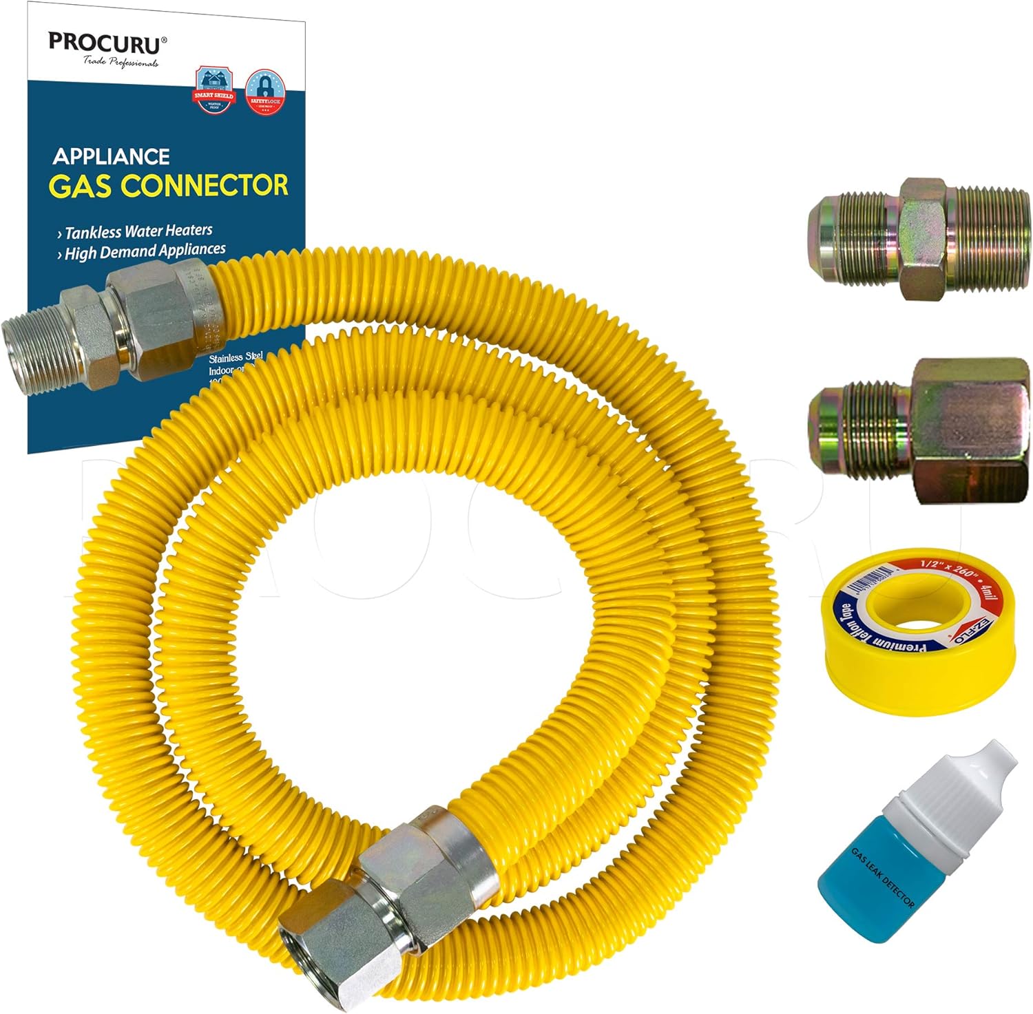1 OD x 60 Long x 3/4 MIP x 3/4 FIP Gas Flex Line Connector Kit F513