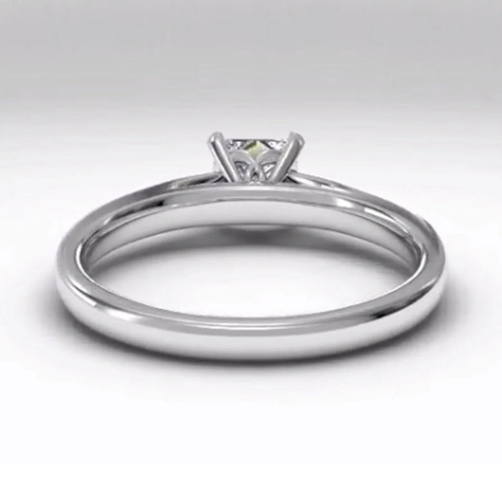 18K White Gold Plated Sterling Silver Moissanite Ring X685