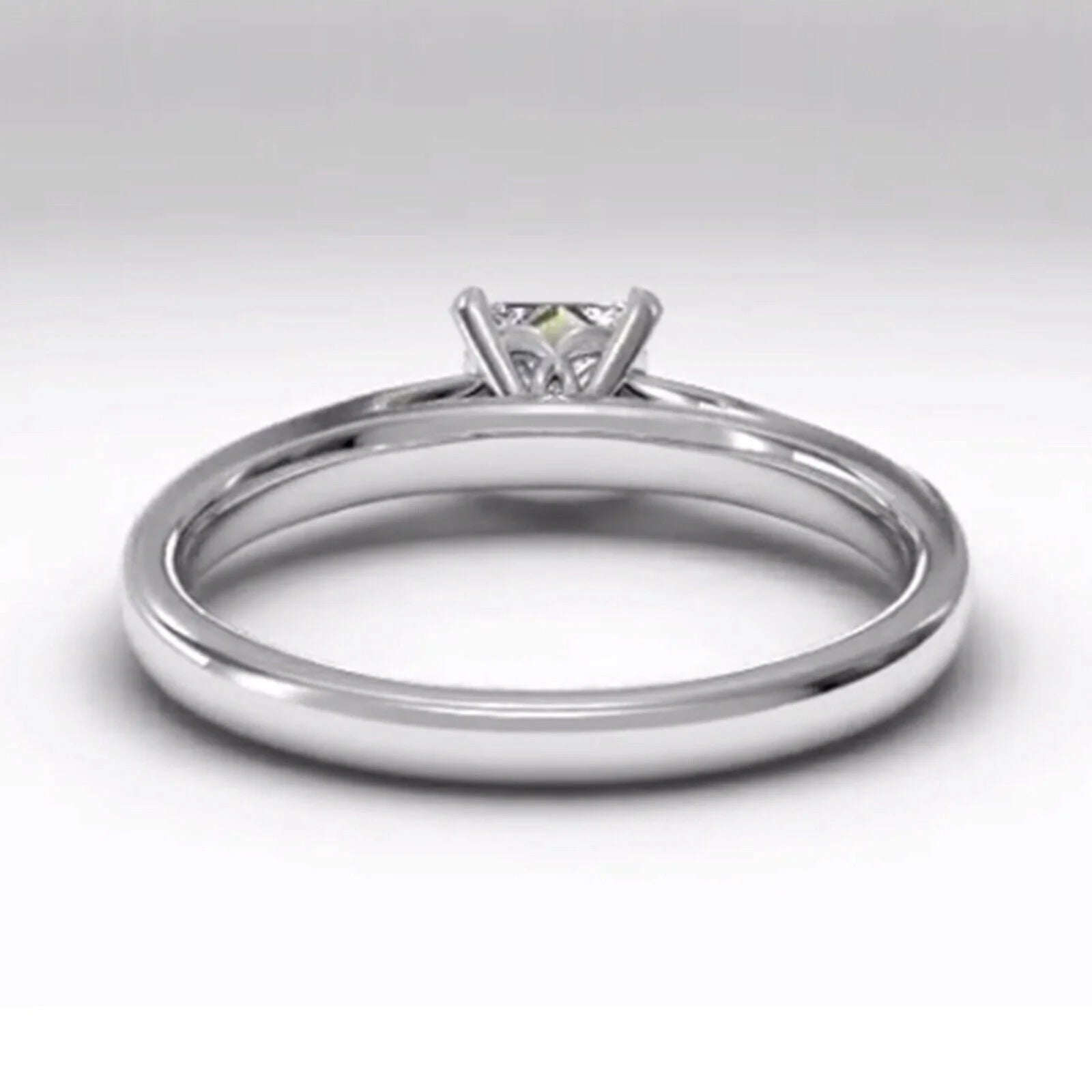 18K White Gold Plated Sterling Silver Moissanite Ring X685