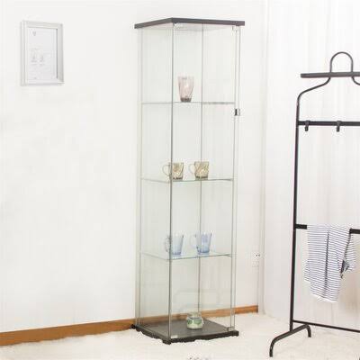 Glass Display Cabinet 4 Shelves with Door O832673