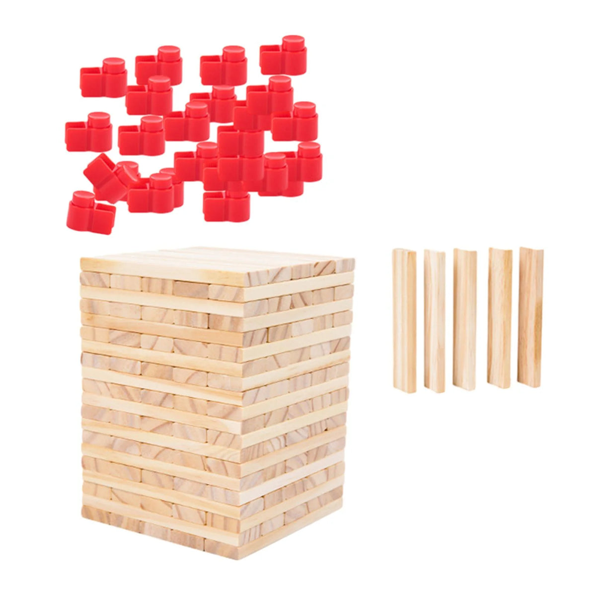 100 Pieces Wooden Blocks Stacking Game Building Kits Board Games D3806