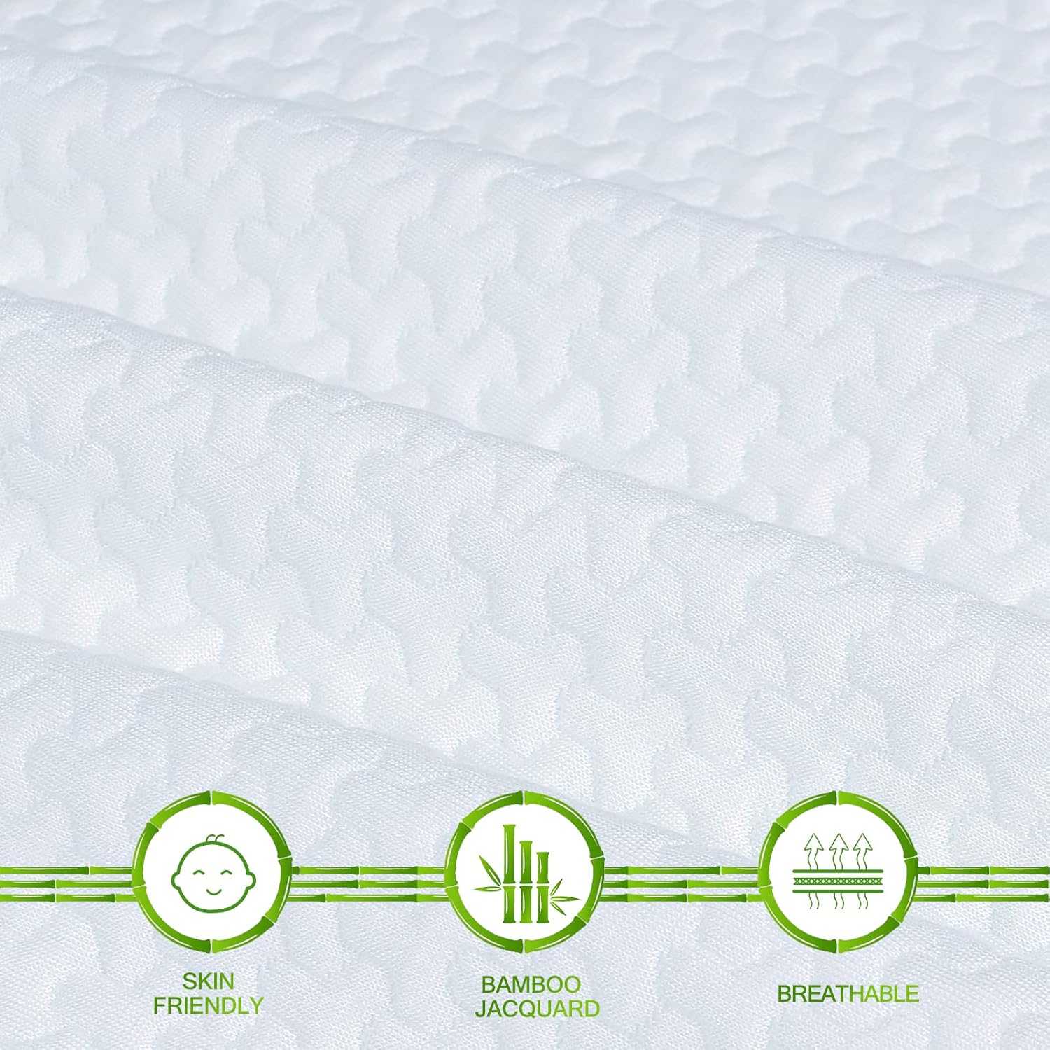 Queen Size Bamboo Rayon Zippered Mattress Protector Cover X81059