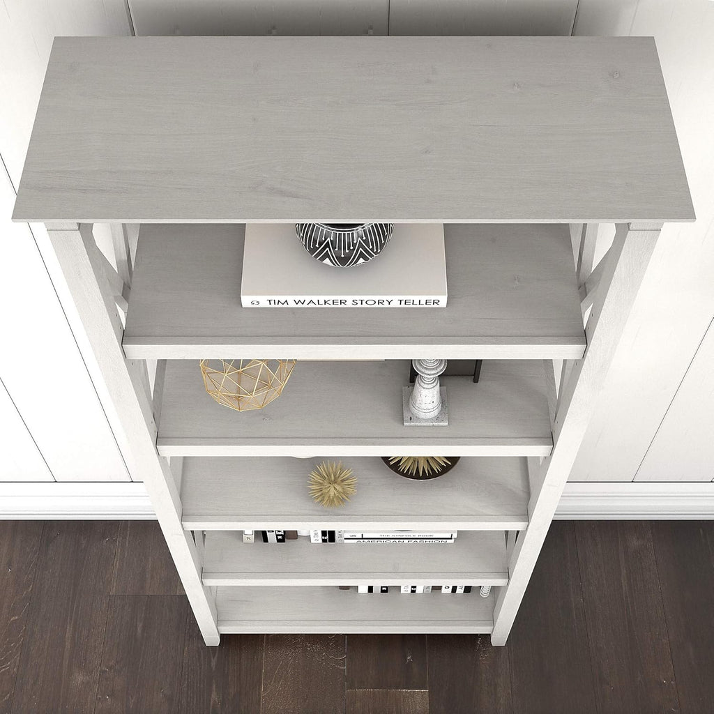 Linen White Oak 5 Shelf Bookcase Q762309