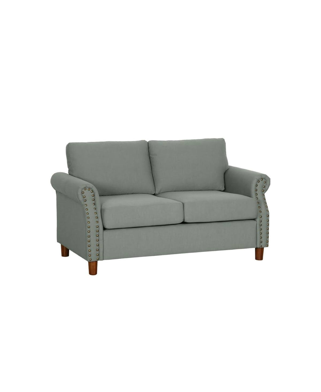 Brown Nailhead Loveseat I23450