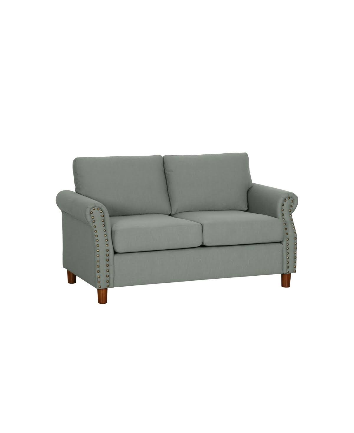 Brown Nailhead Loveseat I23450