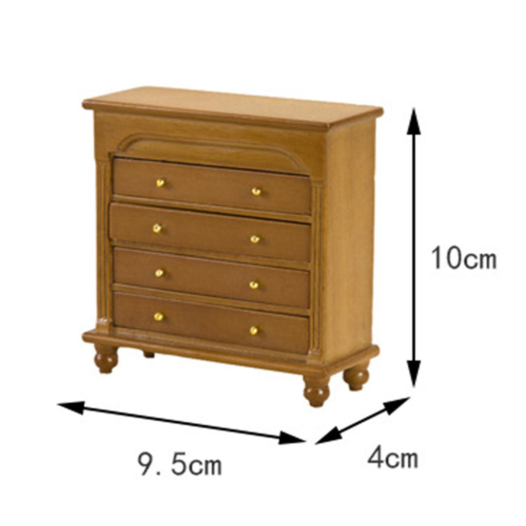 1/12 Scale Dollhouse Sideboard Miniature Cabinet Simulation Furniture Model walnut color B81347