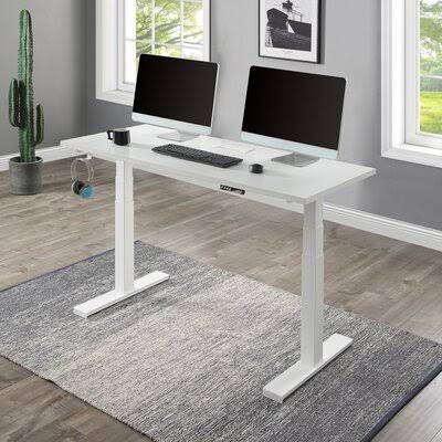 White Electric Height Adjustable Standing Desk U308