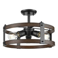 Graphite-Ironwood 3 Light Semi-Flush Mount R1470
