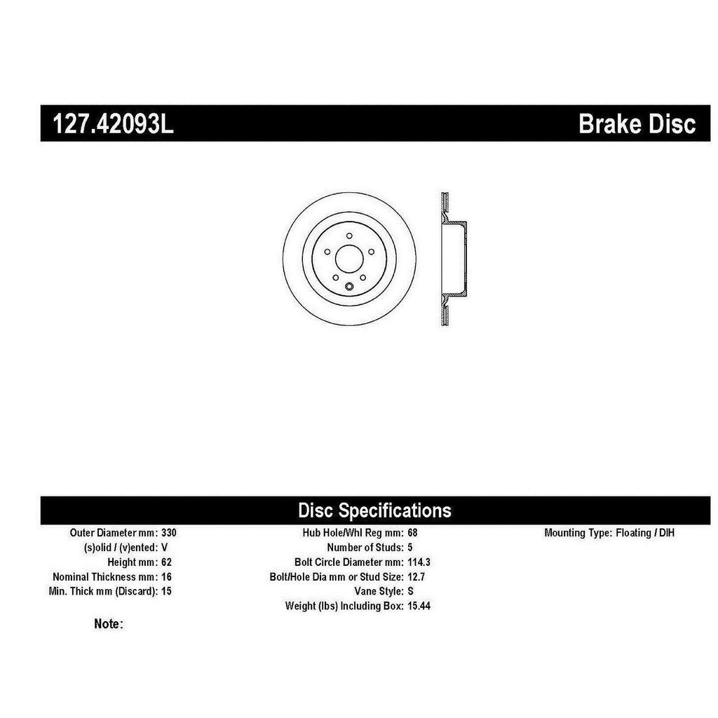 Sport Drilled/Slotted Brake Rotor, Rear Left R163182