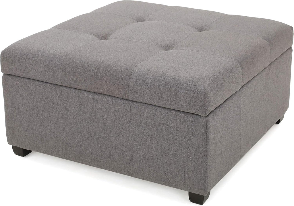 Dark Grey Fabric Storage Ottoman P755