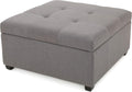 Dark Grey Fabric Storage Ottoman P755